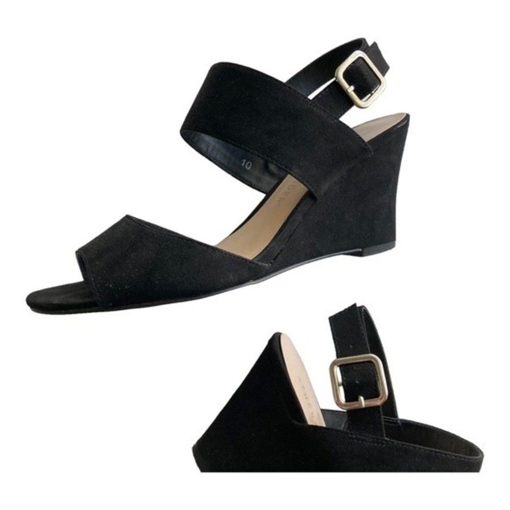 Athena Alexander Black Wedge Sandals - Picture 5 of 9